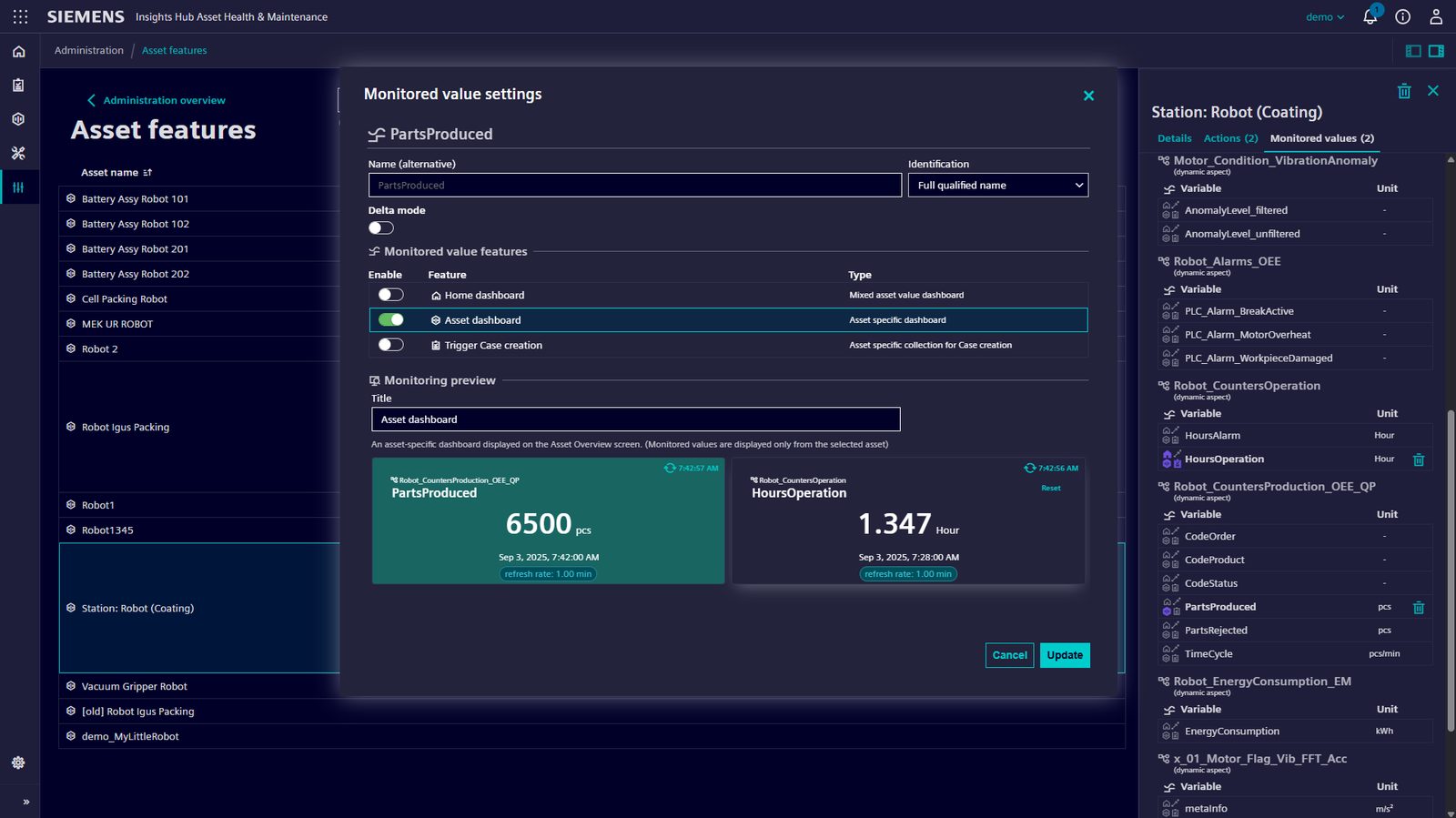 Operação assistida por IA no Insights Hub